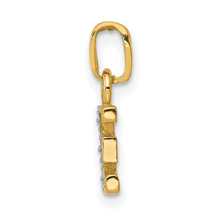 10K Yellow Gold and Rhodium-plated Diamond Initial E Charm