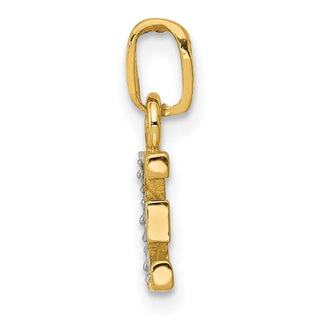 10K Yellow Gold and Rhodium-plated Diamond Initial E Charm