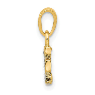 10K Yellow Gold and Rhodium-plated Diamond Initial F Charm