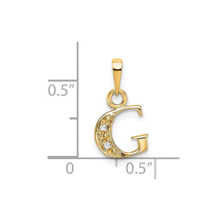 10K Yellow Gold and Rhodium-plated Diamond Initial G Charm