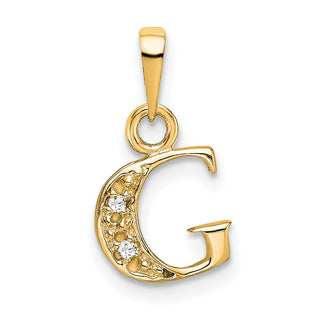 10K Yellow Gold and Rhodium-plated Diamond Initial G Charm