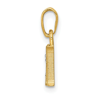 10K Yellow Gold and Rhodium-plated Diamond Initial H Charm