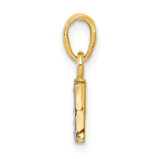 10K Yellow Gold and Rhodium-plated Diamond Initial I Charm