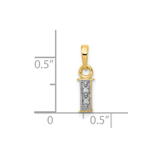 10K Yellow Gold and Rhodium-plated Diamond Initial I Charm