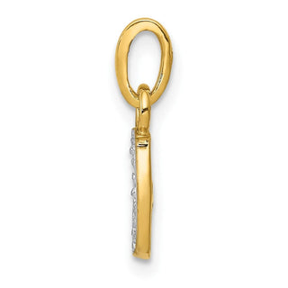 10K Yellow Gold and Rhodium-plated Diamond Initial J Charm