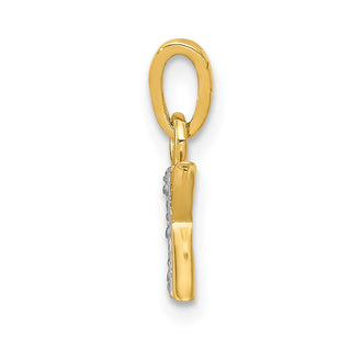 10K Yellow Gold and Rhodium-plated Diamond Initial K Charm
