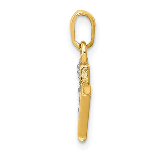 10K Yellow Gold and Rhodium-plated Diamond Initial M Charm