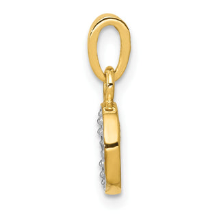 10K Yellow Gold and Rhodium-plated Diamond Initial O Charm
