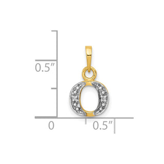 10K Yellow Gold and Rhodium-plated Diamond Initial O Charm