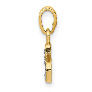 10K Yellow Gold and Rhodium-plated Diamond Initial S Charm