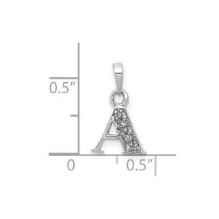 10K White Gold Diamond Initial A Pendant