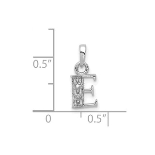 10k White Gold Initial E Charm 10YC251E