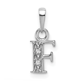 10k White Gold Initial F Charm 10YC251F