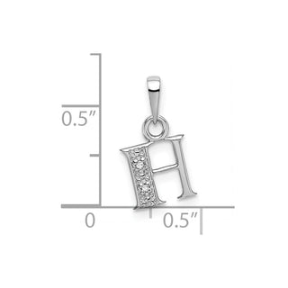 10k White Gold Initial H Charm 10YC251H