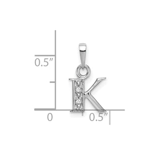 10k White Gold Initial K Charm 10YC251K