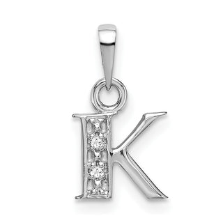 10k White Gold Initial K Charm 10YC251K