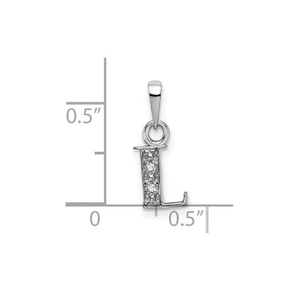10k White Gold Initial L Charm 10YC251L