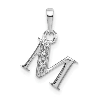 10k White Gold Initial M Charm 10YC251M