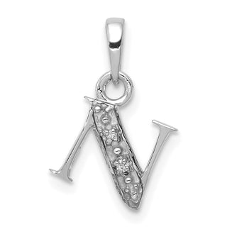 10k White Gold Initial N Charm 10YC251N