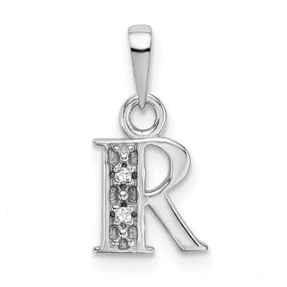 10k White Gold Initial R Charm 10YC251R