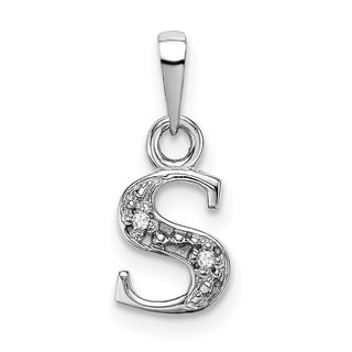 10k White Gold Initial S Charm 10YC251S