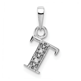 10k White Gold Initial T Charm 10YC251T
