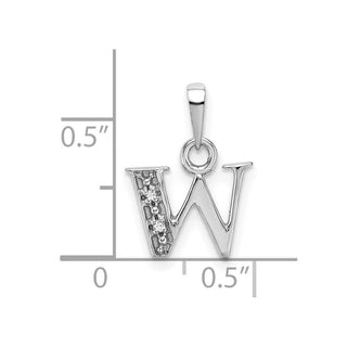 10k White Gold Initial W Charm 10YC251W
