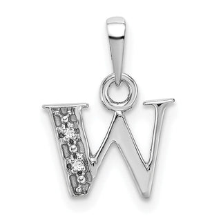 10k White Gold Initial W Charm 10YC251W