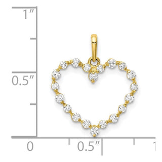 10k Yellow Gold CZ Heart Charm 10YC397