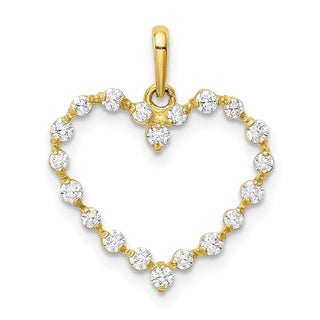 10k Yellow Gold CZ Heart Charm 10YC397