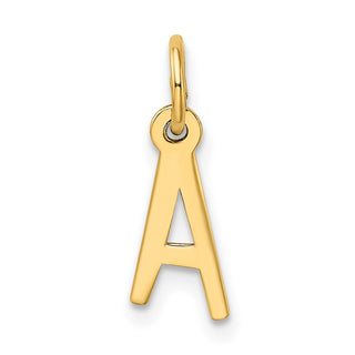 10K Yellow Gold Small Slanted Block Initial A Charm