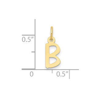 10K Yellow Gold Small Slanted Block Initial B Charm