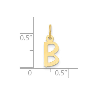 10K Yellow Gold Small Slanted Block Initial B Charm