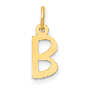 10K Yellow Gold Small Slanted Block Initial B Charm
