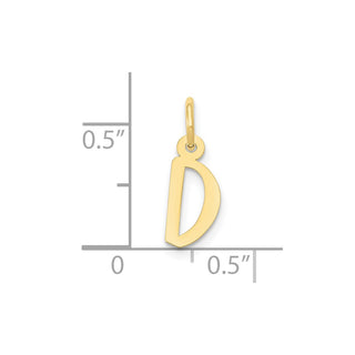 10K Yellow Gold Small Slanted Block Initial D Charm