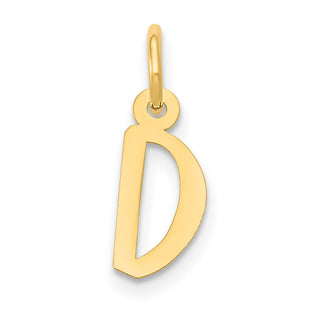 10K Yellow Gold Small Slanted Block Initial D Charm