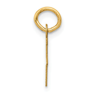 10K Yellow Gold Small Slanted Block Initial F Charm