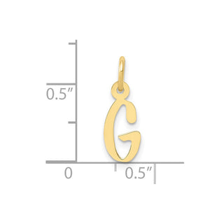 10K Yellow Gold Small Slanted Block Initial G Charm