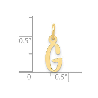 10K Yellow Gold Small Slanted Block Initial G Charm