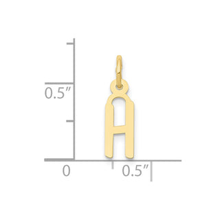 10K Yellow Gold Small Slanted Block Initial H Charm