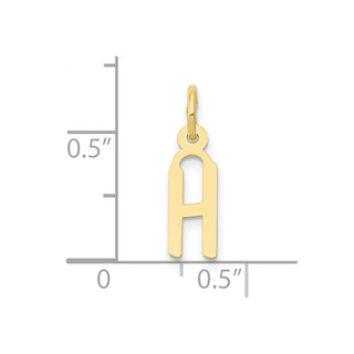 10K Yellow Gold Small Slanted Block Initial H Charm