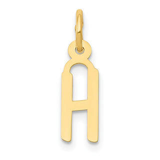 10K Yellow Gold Small Slanted Block Initial H Charm