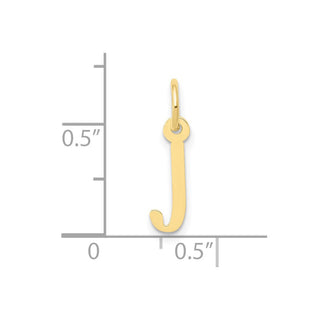 10K Yellow Gold Small Slanted Block Initial J Charm