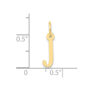 10K Yellow Gold Small Slanted Block Initial J Charm