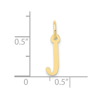 10K Yellow Gold Small Slanted Block Initial J Charm