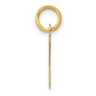 10K Yellow Gold Small Slanted Block Initial K Charm