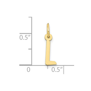 10K Yellow Gold Small Slanted Block Initial L Charm