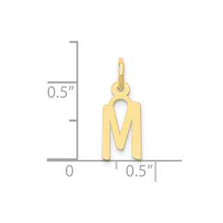 10K Yellow Gold Small Slanted Block Initial M Charm