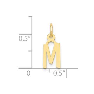 10K Yellow Gold Small Slanted Block Initial M Charm