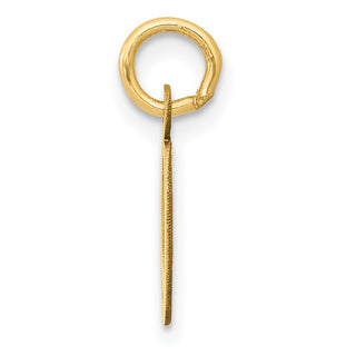 10K Yellow Gold Small Slanted Block Initial O Charm